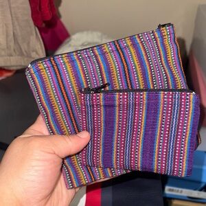 Colorful Striped Women's Pouch Set